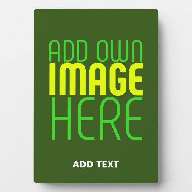 MODERN EDITABLE FOREST GREEN IMAGE TEXT TEMPLATE PLAQUE (Front)