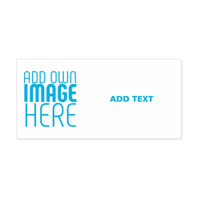 MODERN EDITABLE IMAGE TEXT TEMPLATE LIGHT BLUE SELF-INKING STAMP (Design)