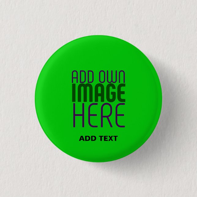 MODERN EDITABLE LIME GREEN IMAGE TEXT TEMPLATE BUTTON (Front)