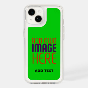 MODERN EDITABLE LIME GREEN IMAGE TEXT TEMPLATE SPECK iPhone 14 CASE