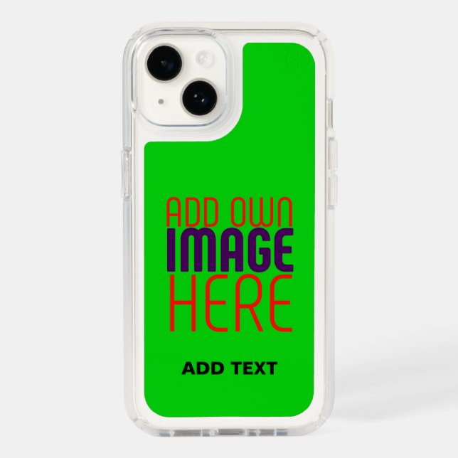 MODERN EDITABLE LIME GREEN IMAGE TEXT TEMPLATE SPECK iPhone CASE (Front)