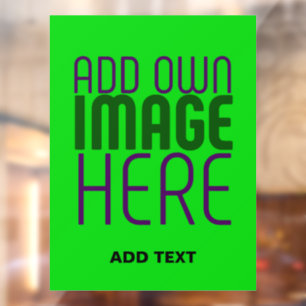 MODERN EDITABLE LIME GREEN IMAGE TEXT TEMPLATE WINDOW CLING