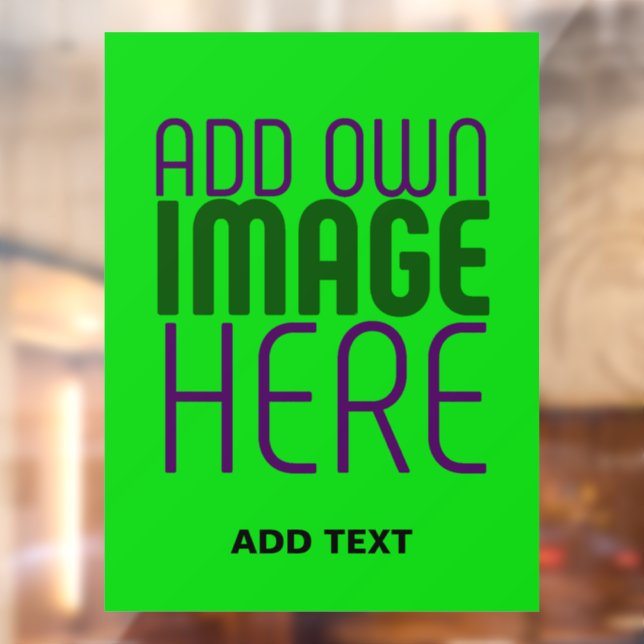 MODERN EDITABLE LIME GREEN IMAGE TEXT TEMPLATE WINDOW CLING (Sheet 2)