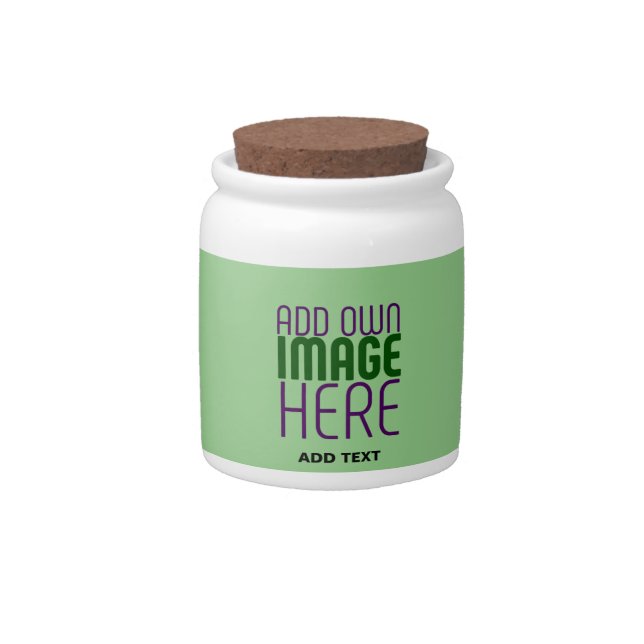 MODERN EDITABLE MINT GREEN IMAGE TEXT TEMPLATE CANDY JAR (Front)