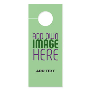 MODERN EDITABLE MINT GREEN IMAGE TEXT TEMPLATE DOOR HANGER