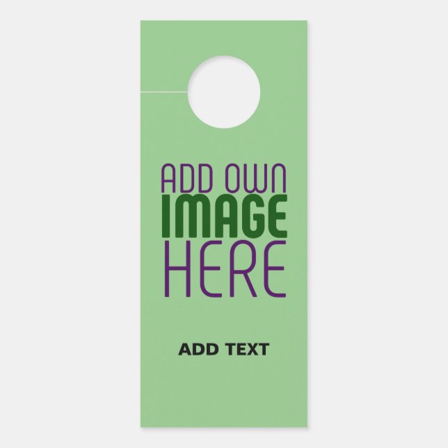  MODERN EDITABLE MINT GREEN IMAGE TEXT TEMPLATE DOOR HANGER (Front)