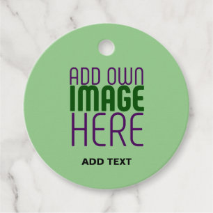 MODERN EDITABLE MINT GREEN IMAGE TEXT TEMPLATE FAVOR TAGS