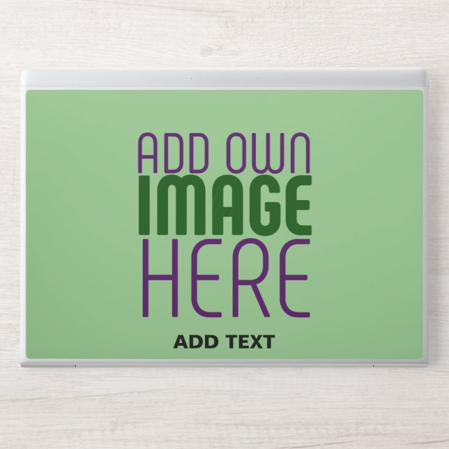 MODERN EDITABLE MINT GREEN IMAGE TEXT TEMPLATE HP LAPTOP SKIN (Front)