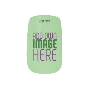 MODERN EDITABLE MINT GREEN IMAGE TEXT TEMPLATE MINX NAIL ART