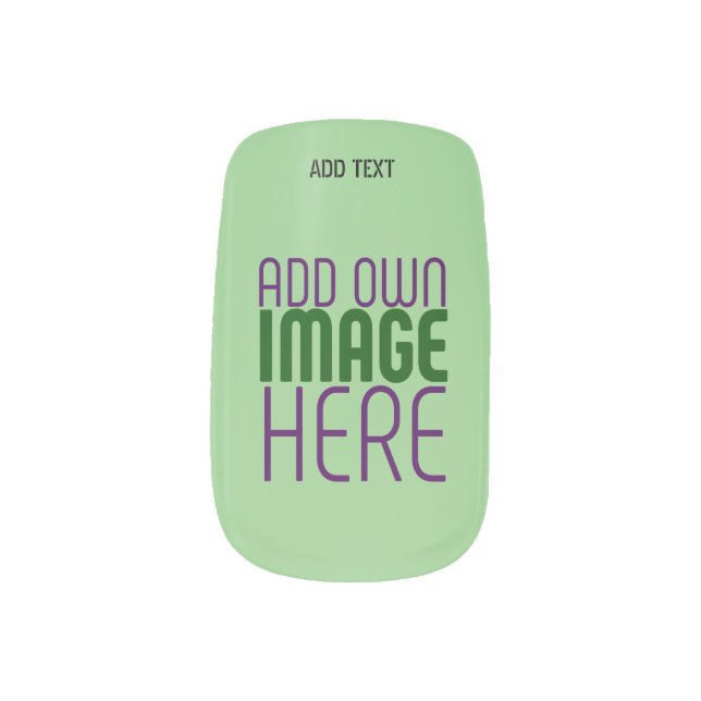 MODERN EDITABLE MINT GREEN IMAGE TEXT TEMPLATE MINX NAIL ART (Left Thumb)