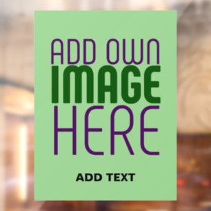 MODERN EDITABLE MINT GREEN IMAGE TEXT TEMPLATE WINDOW CLING