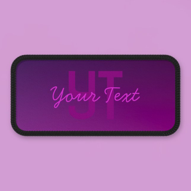 Modern Editable Monogrammed Text & Purple Ombre  Patch (Creator Uploaded)