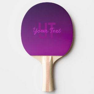 Modern Editable Monogrammed Text & Purple Ombre Ping Pong Paddle