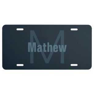 Modern Editable Name License Plate