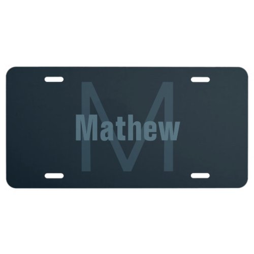 Modern Editable Name License Plate