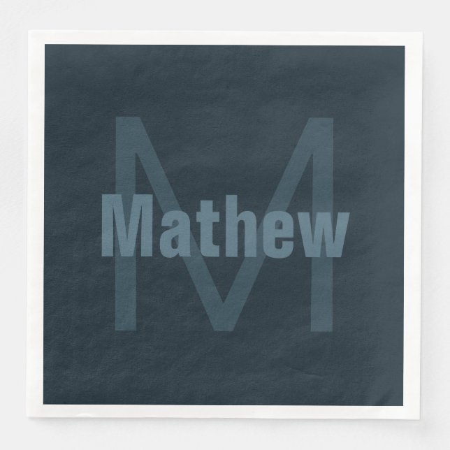Modern Editable Name Paper Dinner Napkins (Front)
