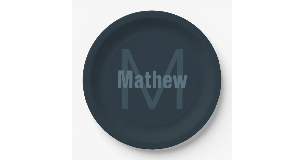 Modern Editable Name Paper Plates Zazzle