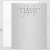 Modern Editable Name & Slogan | Grey Gradient  (Front/Back)