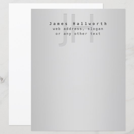 Modern Editable Name & Slogan | Grey Gradient  (Front/Back)