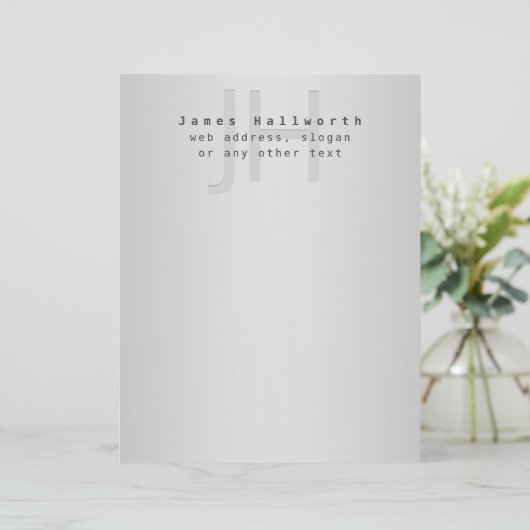 Modern Editable Name & Slogan | Grey Gradient  (Standing Front)