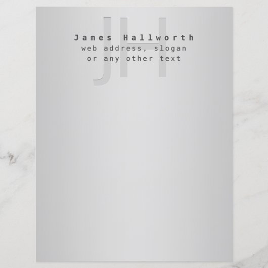 Modern Editable Name & Slogan | Grey Gradient  (Front)