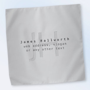 Modern Editable Name & Slogan Grey Gradient Bandana