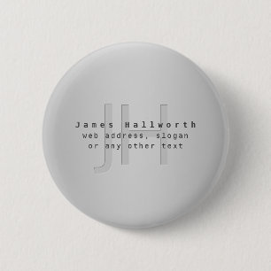 Modern Editable Name & Slogan Grey Gradient Button