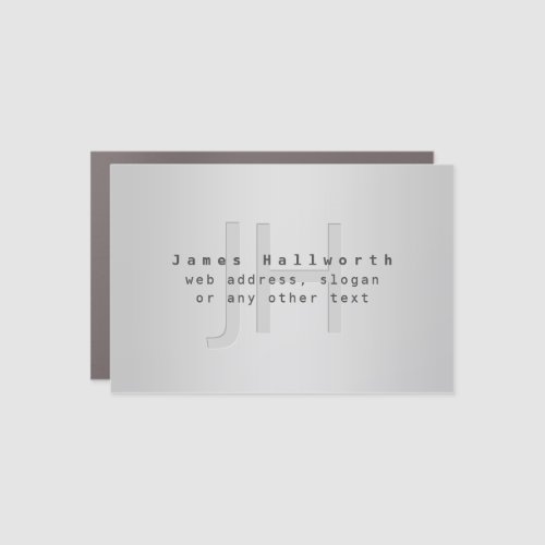 Modern Editable Name  Slogan  Grey Gradient  Car Magnet