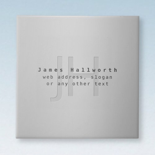 Modern Editable Name  Slogan  Grey Gradient  Ceramic Tile