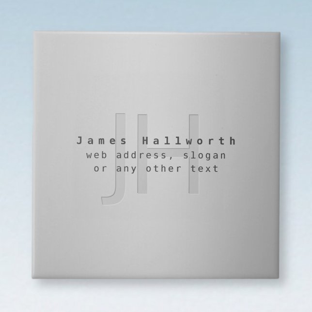 Modern Editable Name & Slogan | Grey Gradient  Ceramic Tile (Creator Uploaded)