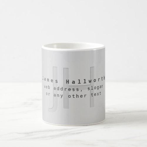 Modern Editable Name  Slogan  Grey Gradient  Coffee Mug