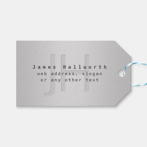 Modern Editable Name  Slogan  Grey Gradient  Gift Tags
