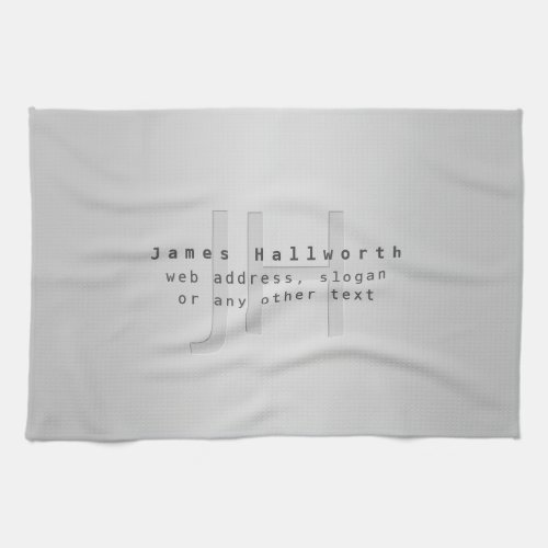 Modern Editable Name  Slogan  Grey Gradient  Kitchen Towel