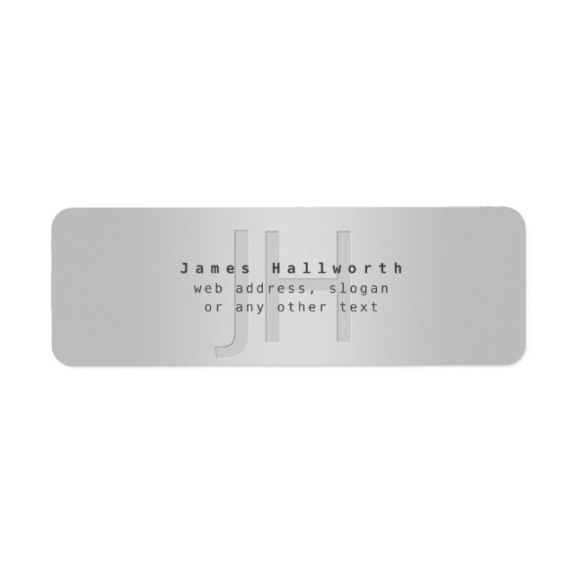 Modern Editable Name & Slogan | Grey Gradient  Label (Front)