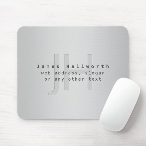 Modern Editable Name  Slogan  Grey Gradient  Mouse Pad