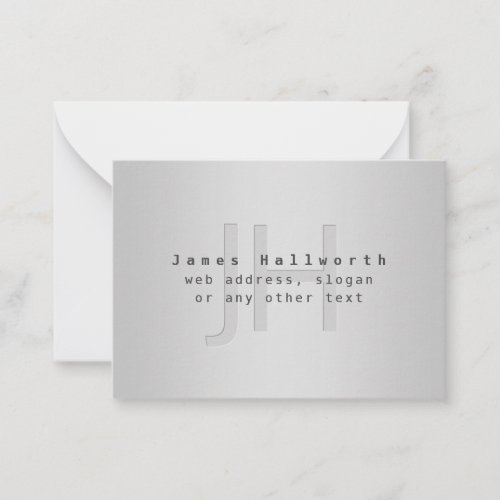 Modern Editable Name  Slogan  Grey Gradient  Note Card