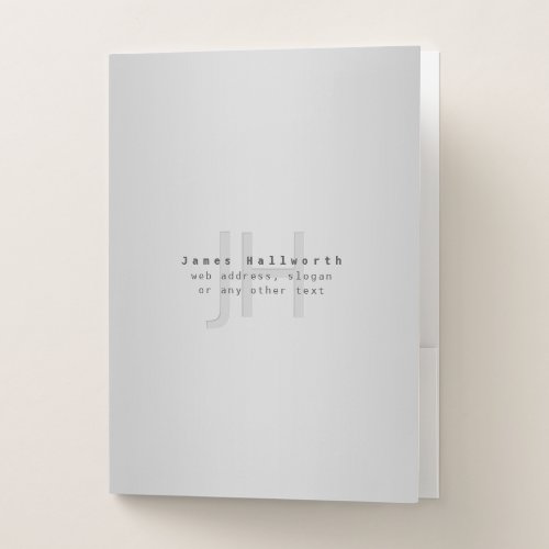 Modern Editable Name  Slogan  Grey Gradient  Pocket Folder
