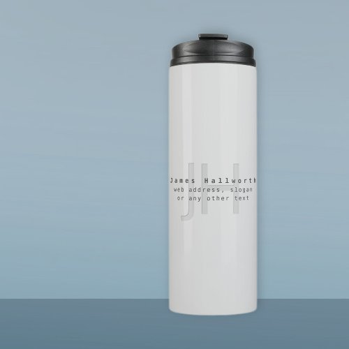 Modern Editable Name  Slogan  Grey Gradient  Thermal Tumbler