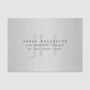 Modern Editable Name & Slogan   Grey Gradient  Tissue Paper