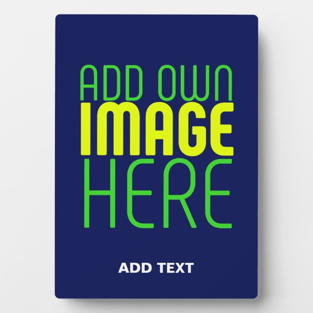 MODERN EDITABLE NAVY BLUE IMAGE TEXT TEMPLATE PLAQUE (Front)