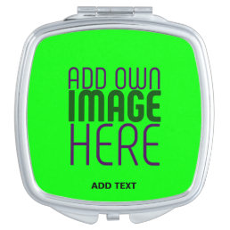MODERN EDITABLE NEON GREEN IMAGE TEXT TEMPLATE COMPACT MIRROR