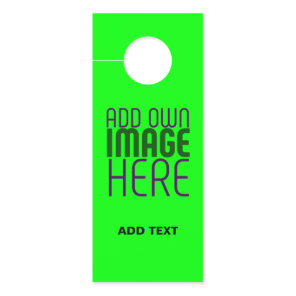 MODERN EDITABLE NEON GREEN IMAGE TEXT TEMPLATE DOOR HANGER