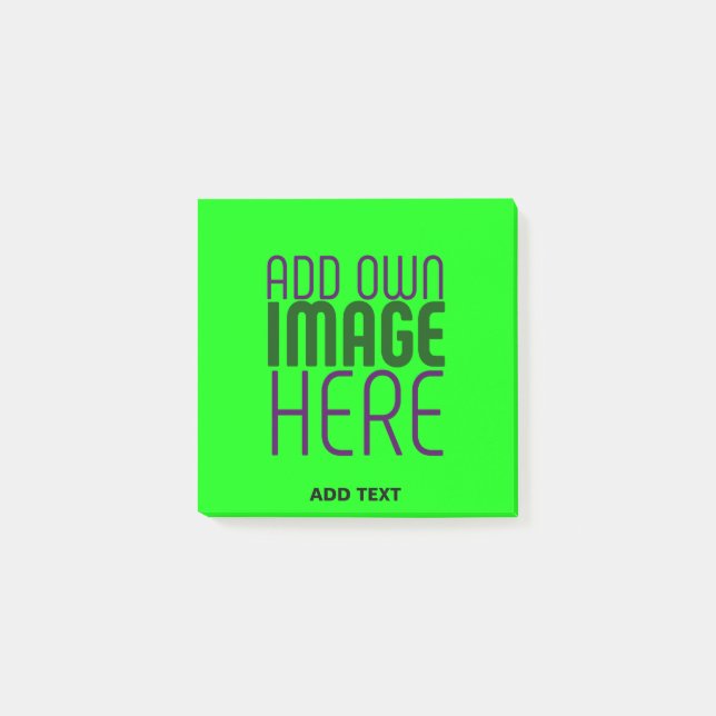 MODERN EDITABLE NEON GREEN IMAGE TEXT TEMPLATE POST-IT NOTES (Front)