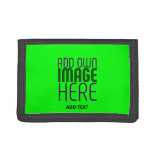MODERN EDITABLE NEON GREEN IMAGE TEXT TEMPLATE TRI-FOLD WALLET