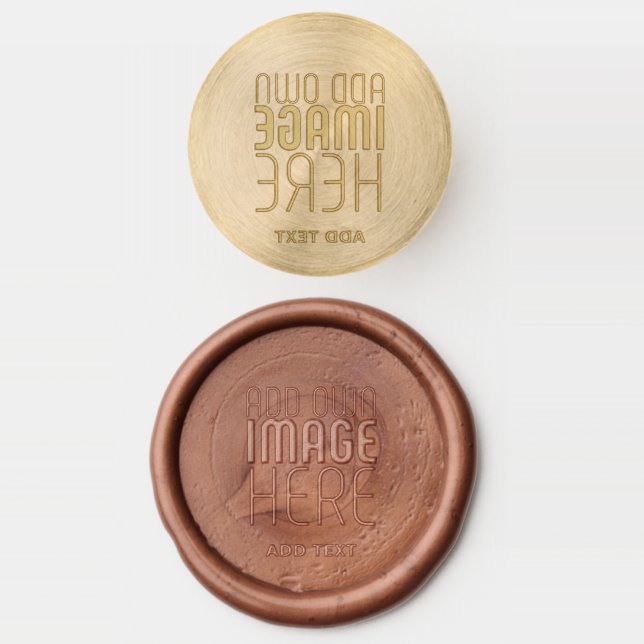 MODERN EDITABLE NO COLOUR NEUTRAL IMAGE TEMPLATE WAX SEAL STAMP (Stamped)