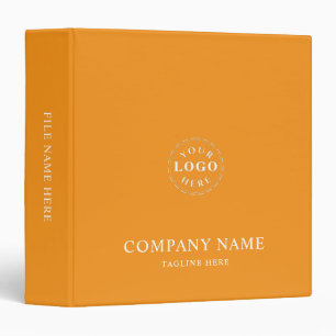 Modern Editable Orange Binder with Custom Name Opt