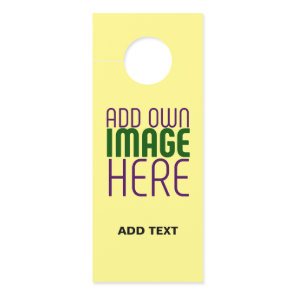 MODERN EDITABLE PASTEL YELLOW IMAGE TEXT TEMPLATE DOOR HANGER