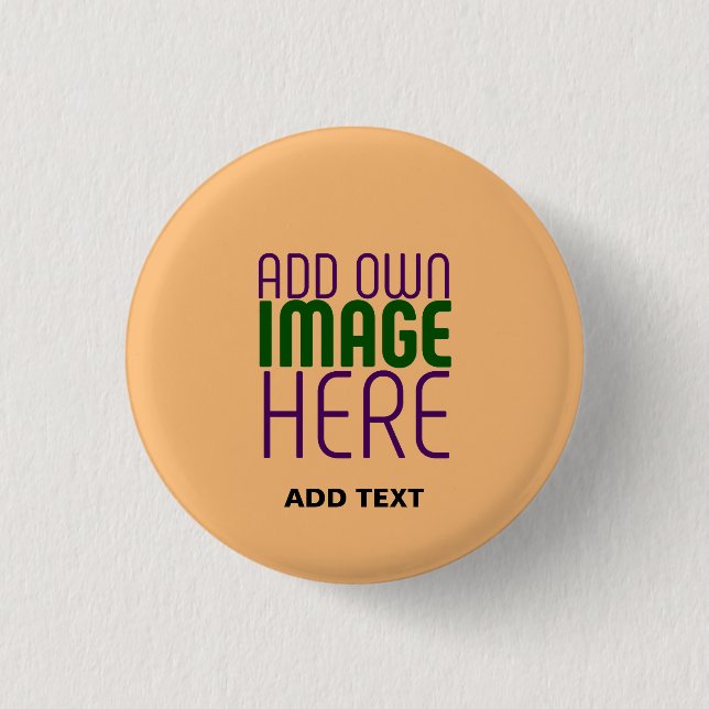 MODERN EDITABLE PEACH ORANGE IMAGE TEXT TEMPLATE BUTTON (Front)