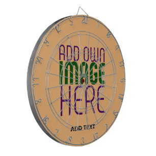 MODERN EDITABLE PEACH ORANGE IMAGE TEXT TEMPLATE DART BOARD