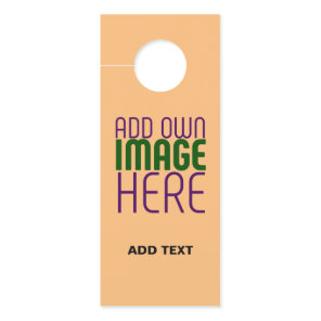 MODERN EDITABLE PEACH ORANGE IMAGE TEXT TEMPLATE DOOR HANGER